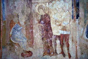 Μια τοιχογραφία στην εκκλησία της Αγίας Παρασκευής στην Επισκοπή