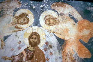 The Ascension of Christ fresco in Agios Ioannis Church, Episkopi