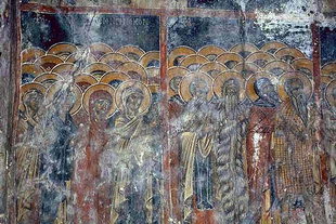 Une fresque dans l'église de la Panagia à Kamariotis