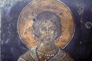 Une fresque dans l'église Byzantine d'Agios Ioannis, Anogia