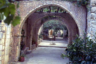 The cloister of Agios Ioannis Prodromos Monastery, Bali