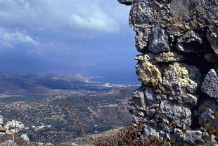 Murailles de fortification et la baie de Kissamos, Polirinia