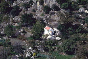 Agia Triada Church in a valley near Males