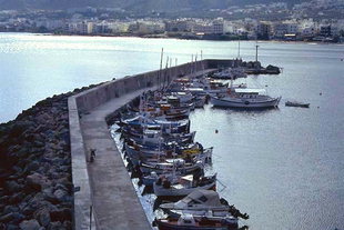 Le mur de protection du port