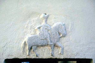 The stone relief on Agios Georgios Church in Kato Fourni