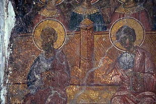 Une fresque dans l'église d'Agios Georgios à Kato Fourni
