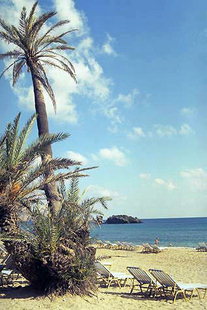 La plage de Vai dans la Crète de l'est