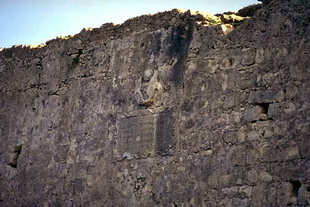 The Venetian insignia on the aqueduct in Fortetsa