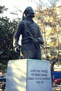 Άγαλμα του Καπετάν Μυλονογιάννη στην Πλατεία 1866, Χανιά