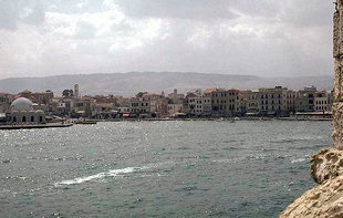 The Janissaries Mosque  in the harbour of Chania