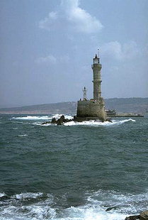 The Venetian lighthouse in Chania harbour