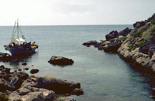 A small anchorage on Elafonisi Island