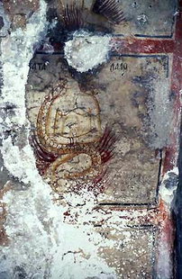 Fresko mit der Darstellung der Verdammten in der Agios Nikolaos-Kirche, Neo Horio