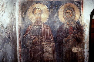 Une fresque dans l'église de la Panagia à Vigli