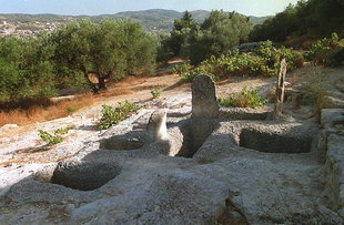 The Minoan cemetery above the town of Arhanes